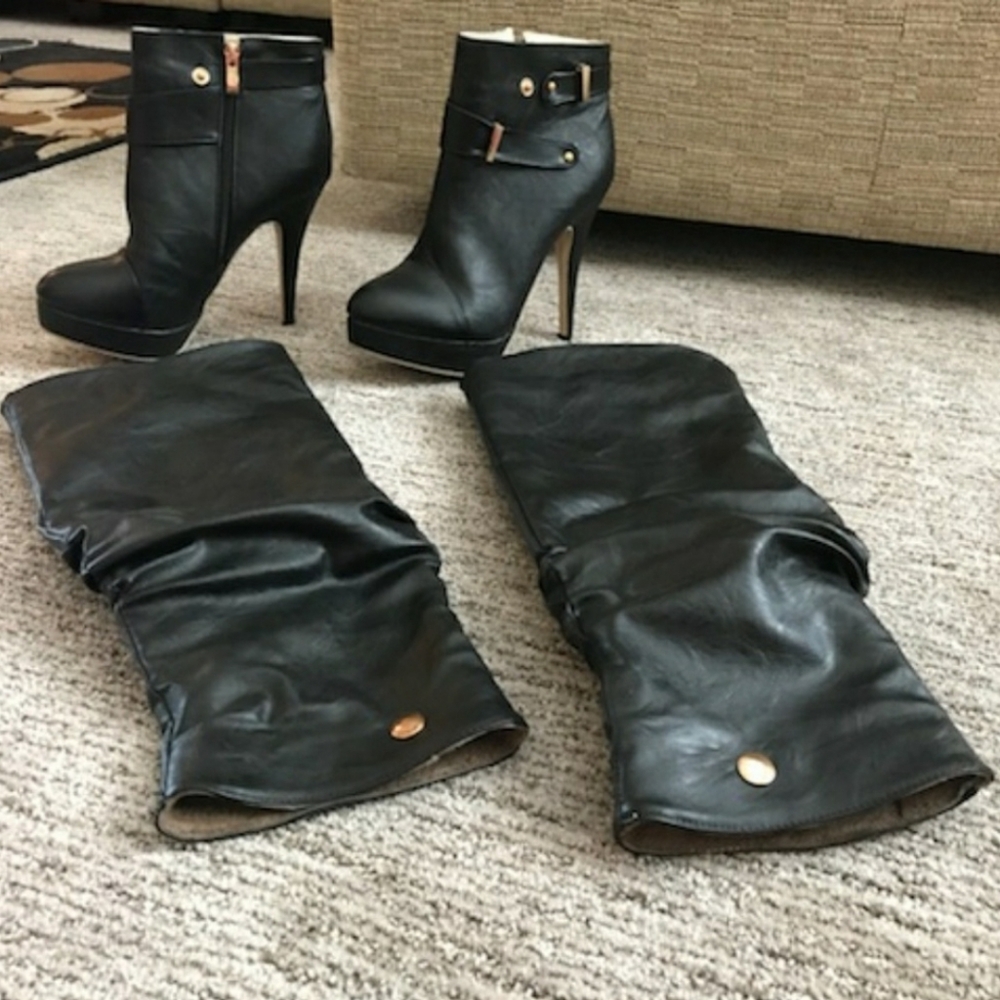 NEW Rare 2-in-1 Convertible Black Boots - Picture 4 of 4